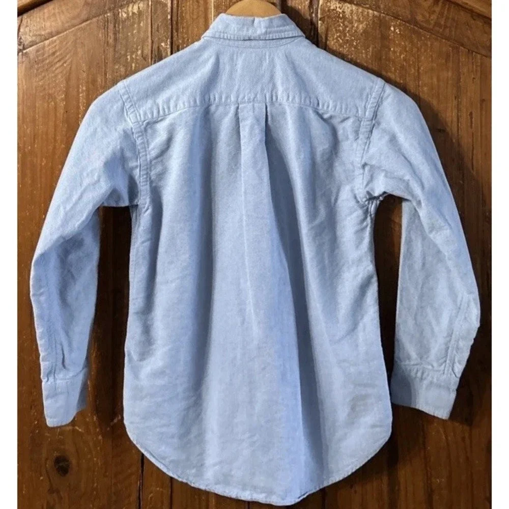 Boys Ralph Lauren Large Embroidered Polo Pony L/S Button Down Shirt Sz 8
